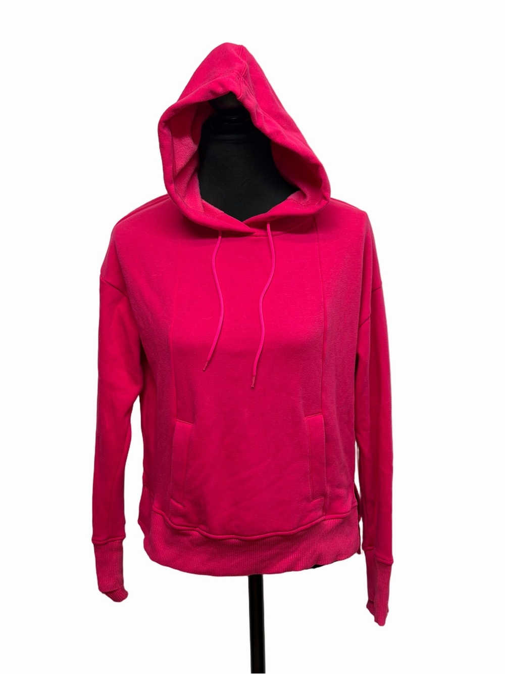 Avia Women’s Small Hot Pink Fleece Drop Shoulder Pullover Athletic Hoodie